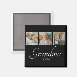 Oma Opgericht Jaar Aangepaste 3 Foto Collage Cadea Magneet