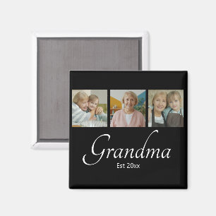 Oma Opgericht Jaar Aangepaste 3 Foto Collage Cadea Magneet