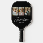 Oma Opgericht Jaar Aangepaste 3 Foto Collage Cadea Pickleball Paddle (Achterkant)