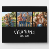 Oma Opgericht Jaar Aangepaste Naam 3 Foto Fotoplaat (Voorkant)
