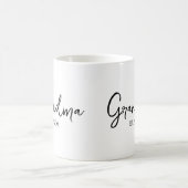 Oma Opgericht Jaar Zwarte Script Typografie Koffiemok (Center)