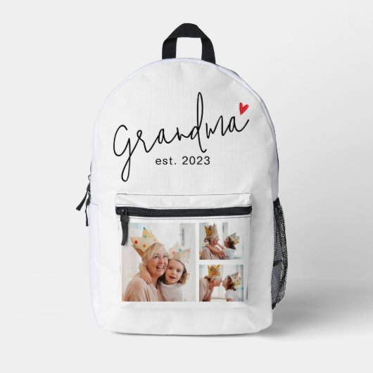 Oma Opgericht Schrift 3 Foto Bedrukte Rugzak (Voorkant)