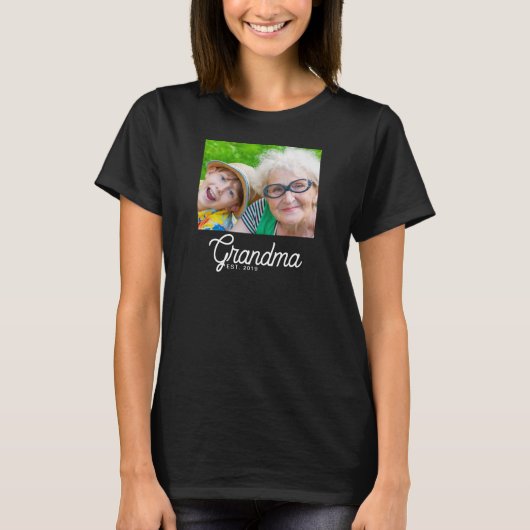 Oma Opgericht Schrift Foto T-Shirt (Voorkant)
