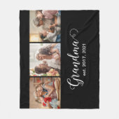Oma Opgericht Script Cadeau 3 Foto Fleece Deken (Voorkant)