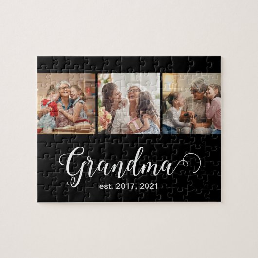 Oma Opgericht Script Cadeau 3 Foto Legpuzzel (Horizontaal)