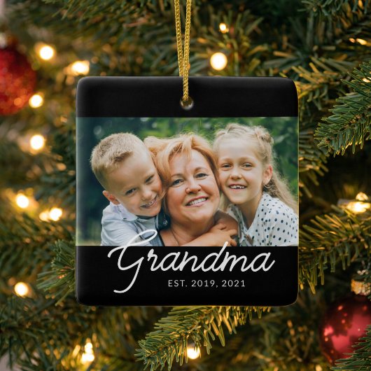 Oma Opgericht Script Foto Keramisch Ornament