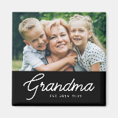 Oma Opgericht Script Foto Magneet (Voorkant)