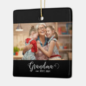 Oma Opgericht Script Geschenk Foto Keramisch Ornament (Links)