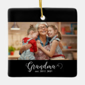 Oma Opgericht Script Geschenk Foto Keramisch Ornament (Voorkant)