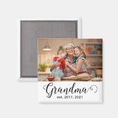 Oma Opgericht Script Geschenk Foto Magneet (Voorkant / Achterkant)