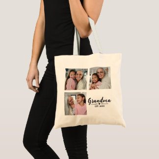 Oma Opgericht Script Zwart 3 Foto Budget Tote Bag