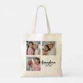 Oma Opgericht Script Zwart 3 Foto Budget Tote Bag (Achterkant)