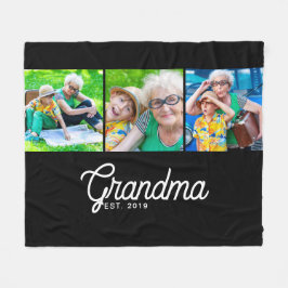 Oma Opgericht Script Zwart 3 Foto Fleece Deken