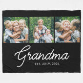 Oma Opgericht Script Zwart 3 Foto Fleece Deken (Voorkant (Horizontaal))