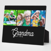 Oma Opgericht Script Zwart 3 Foto Fotoplaat (Zijkant)