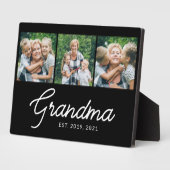 Oma Opgericht Script Zwart 3 Foto Fotoplaat (Zijkant)