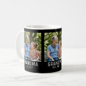 Oma Opgericht Script Zwart 3 Foto Koffiemok (Voorkant links)