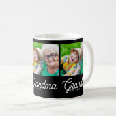 Oma Opgericht Script Zwart 3 Foto Koffiemok (Voorkant rechts)