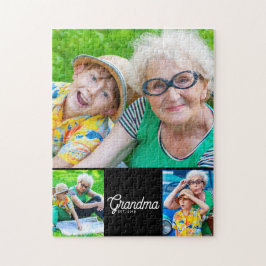 Oma Opgericht Script Zwart 3 Foto Legpuzzel