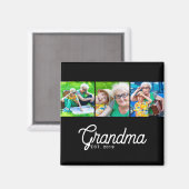 Oma Opgericht Script Zwart 3 Foto Magneet (Voorkant / Achterkant)