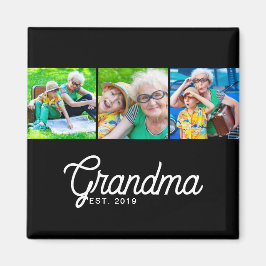 Oma Opgericht Script Zwart 3 Foto Magneet