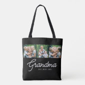 Oma Opgericht Script Zwart 3 Foto Tote Bag (Achterkant)