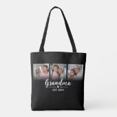 Oma Opgericht Script Zwart 3 Foto Tote Bag (Achterkant)