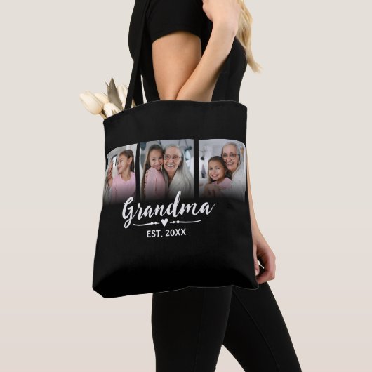 Oma Opgericht Script Zwart 3 Foto Tote Bag (Dichtbij)