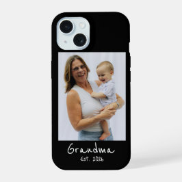 Oma Opgericht Wit script 3 foto iPhone 15 Case