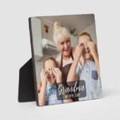 Oma Opgericht Wit script foto Fotoplaat (Voorkant)