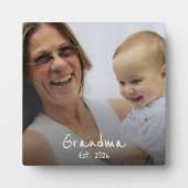 Oma Opgericht witte script 3 foto Fotoplaat (Voorkant)
