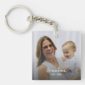 Oma Opgericht witte script 3 foto Sleutelhanger (Voorkant)