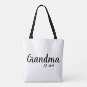 Oma Opgericht Zwart Schrift Tote Bag (Achterkant)