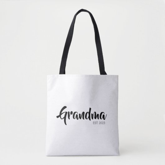 Oma Opgericht Zwart Wit Script Cadeau Tote Bag (Voorkant)