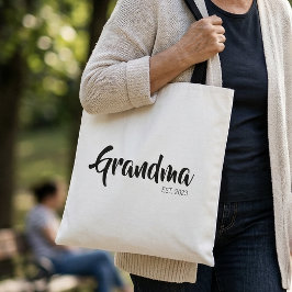 Oma Opgericht Zwart Wit Script Cadeau Tote Bag