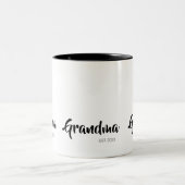 Oma Opgericht Zwart Wit Script Cadeau Tweekleurige Koffiemok (Center)