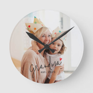Oma Opgericht Zwarte Script Foto Ronde Klok