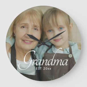 Oma Opgerichte Foto Cadeau Grote Klok
