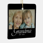 Oma Opgerichte Foto Cadeau Keramisch Ornament (Rechts)
