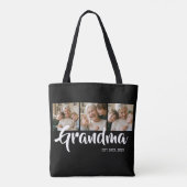 Oma Opgerichte Script Black 3 Foto Tote Bag (Achterkant)