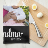 Oma Opgerichte Script Foto Oma Cadeau Theedoek (Quarter Fold)