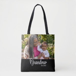 Oma Opgerichte Script Foto Oma Cadeau Tote Bag