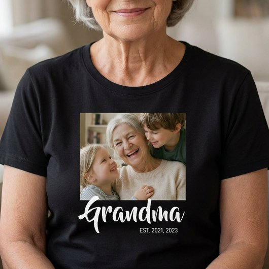 Oma Opgerichte Script Foto T-shirt