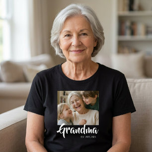 Oma Opgerichte Script Foto T-shirt