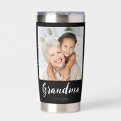 Oma Opgerichte Script Zwart 2 Foto  Geïsoleerde Drinkbeker (Voorkant)
