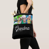 Oma Opgerichte Script Zwart 3 Foto Boodschappentas Tote Bag (Dichtbij)