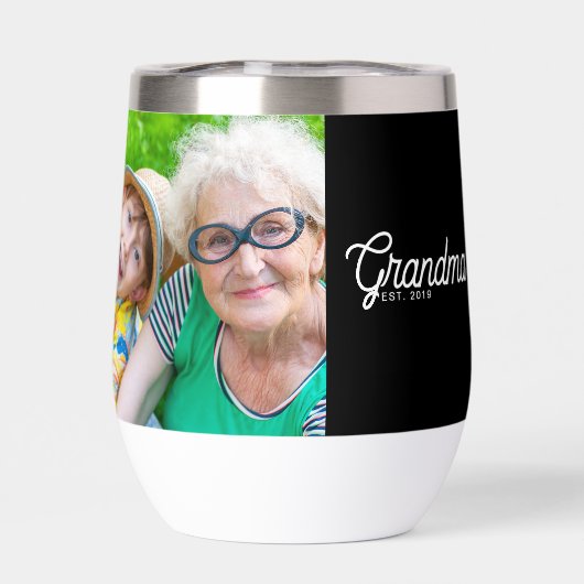 Oma Opgerichte Script Zwarte Foto (Achterkant)