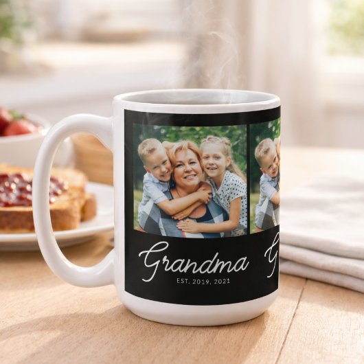 Oma Opgerichte Script Zwarte Foto Koffiemok