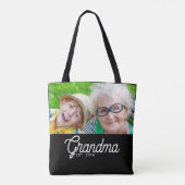 Oma Opgerichte Script Zwarte Foto Tote Bag (Achterkant)