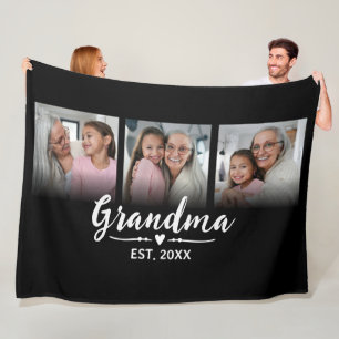 Oma Oprichting Zwart Schrift 3 Foto Fleece Deken